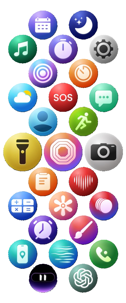Contrasting icon set with more depth and gradient